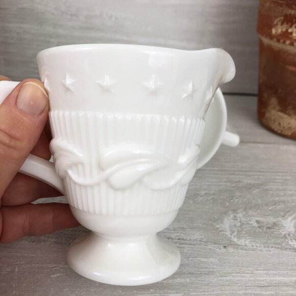 Milk Glass Sugar & Creamer Set by Fostoria - Picture 11 of 13